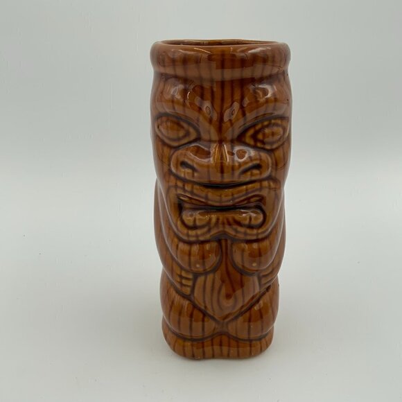 Vintage Tiki Tumbler Orchids of Hawaii from Taiwan Golden Brown - Picture 1 of 6